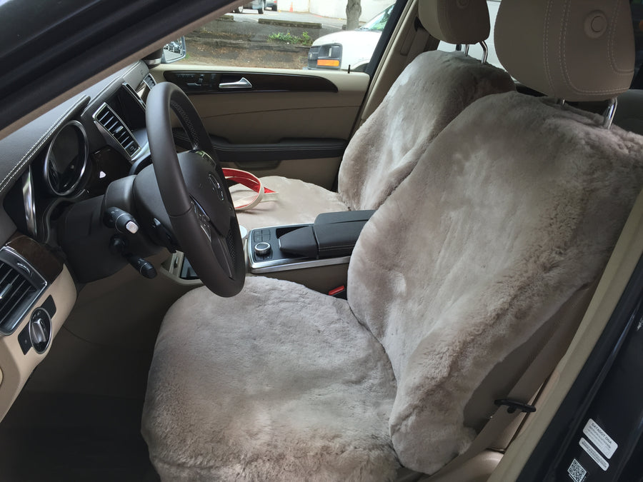 Custom Made Low Back Sheepskin Front Seat Covers for Standard Bucket Seats