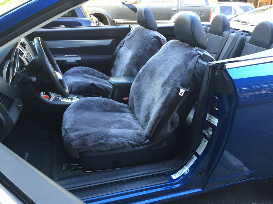Custom Made Low Back Sheepskin Front Seat Covers for Standard Bucket Seats