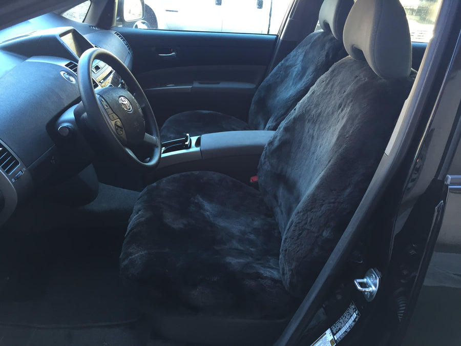 Custom Made Low Back Sheepskin Front Seat Covers for Standard Bucket Seats